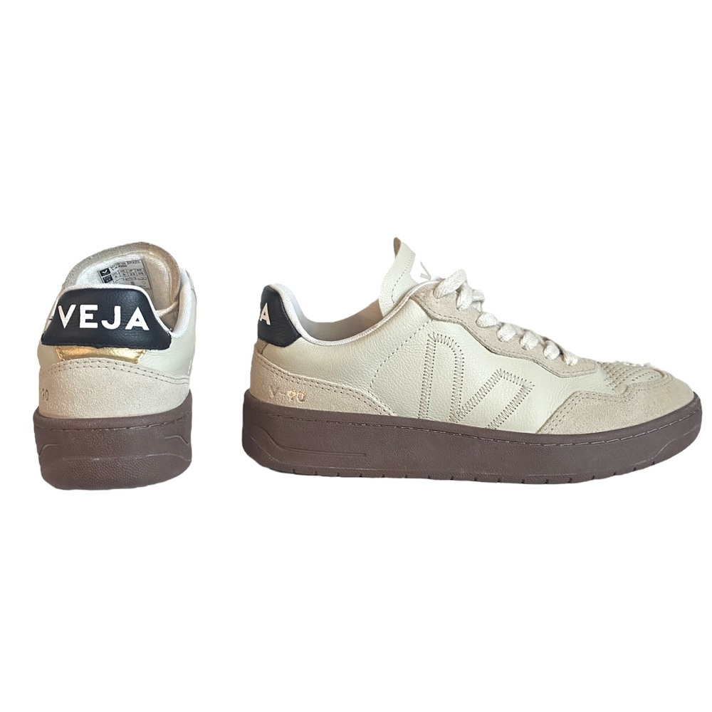 Women’s Veja V-90 ZZ Gold and Neutral Sneaker
